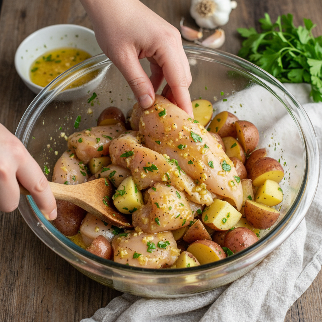 Searing Chicken Breasts in Skillet Before Baking