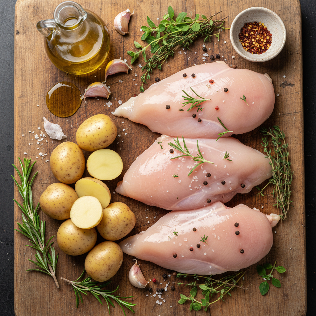 Ingredients for Garlic Butter Baked Chicken Breast