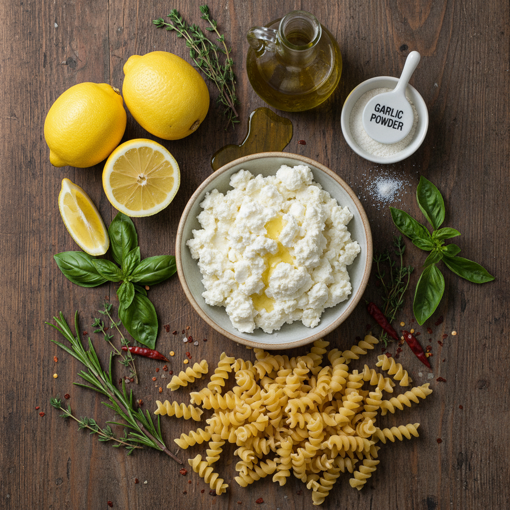 Ingredients for Lemon Ricotta Pasta
