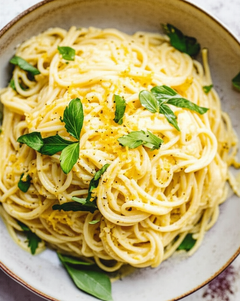 Lemon Ricotta Pasta dish on plate