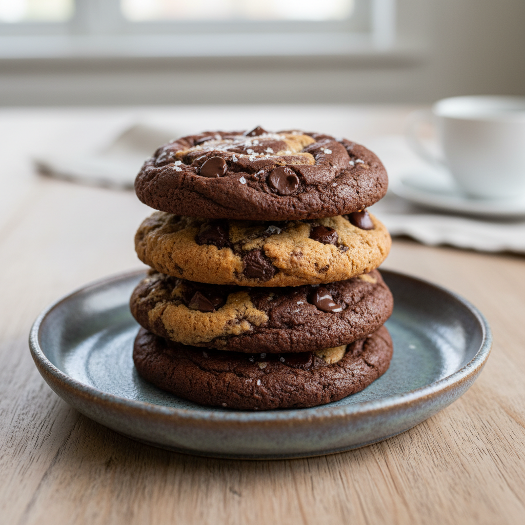 Cooling brookie cookies on a baking rack