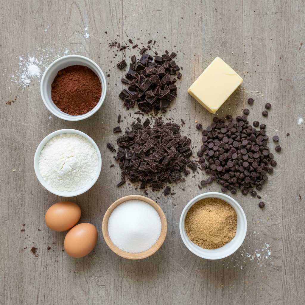 Ingredients for brookie recipe laid out