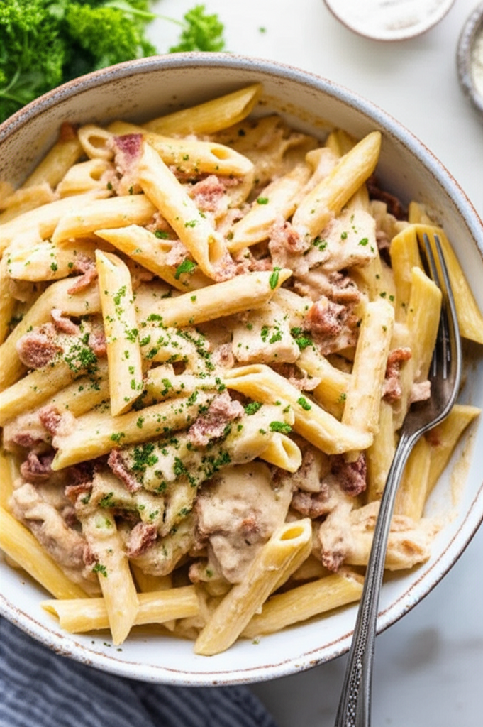 Crack Chicken Penne dish in a bowl