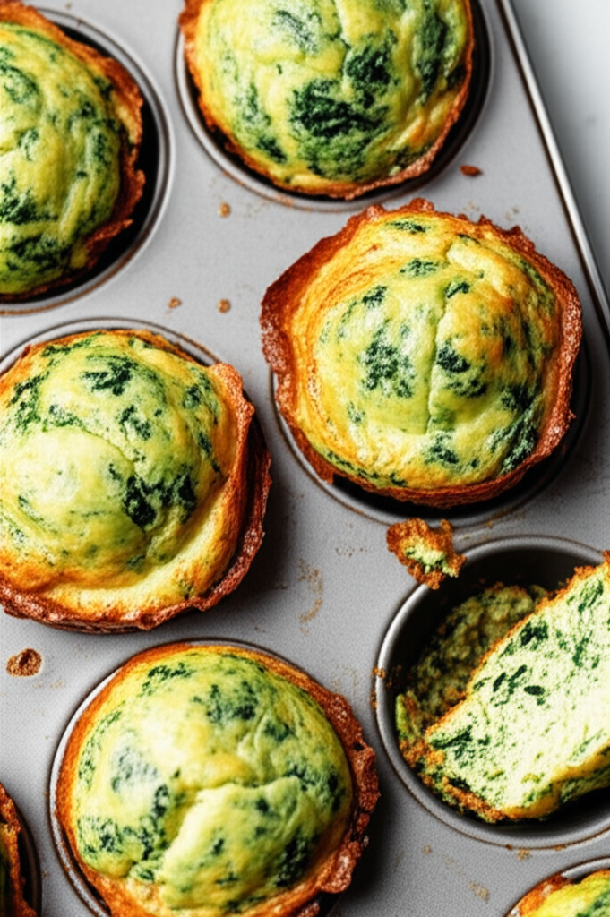 Spinach egg muffins served on a plate
