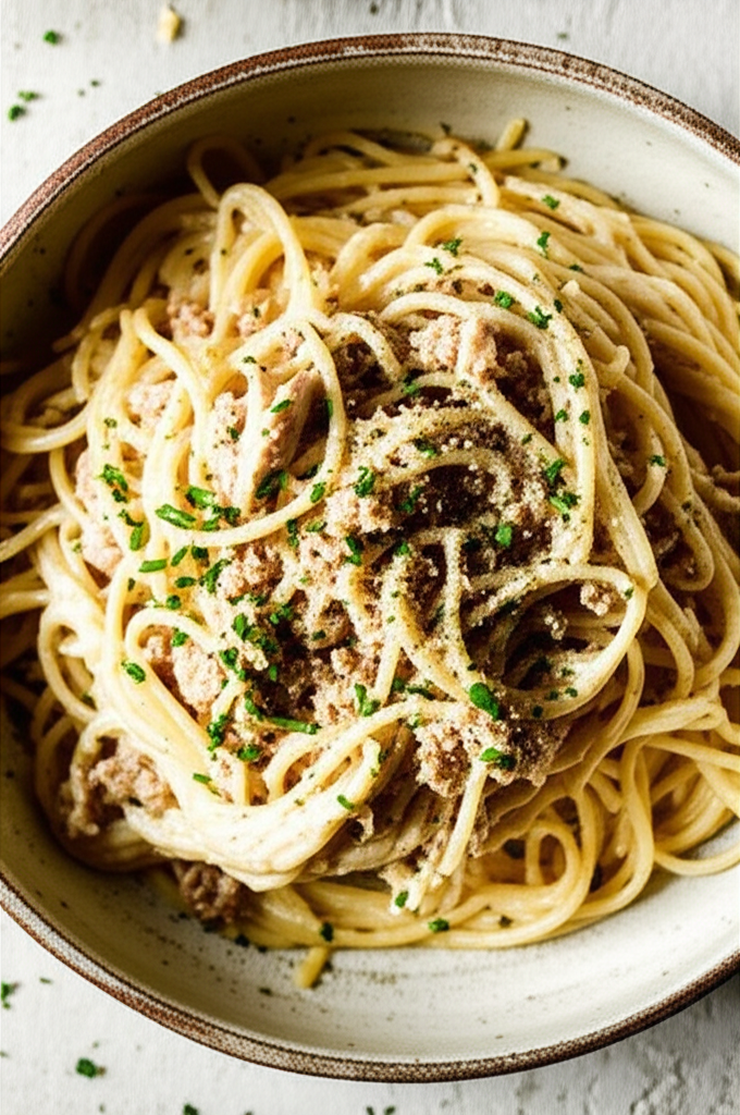 Delicious turkey spaghetti plate