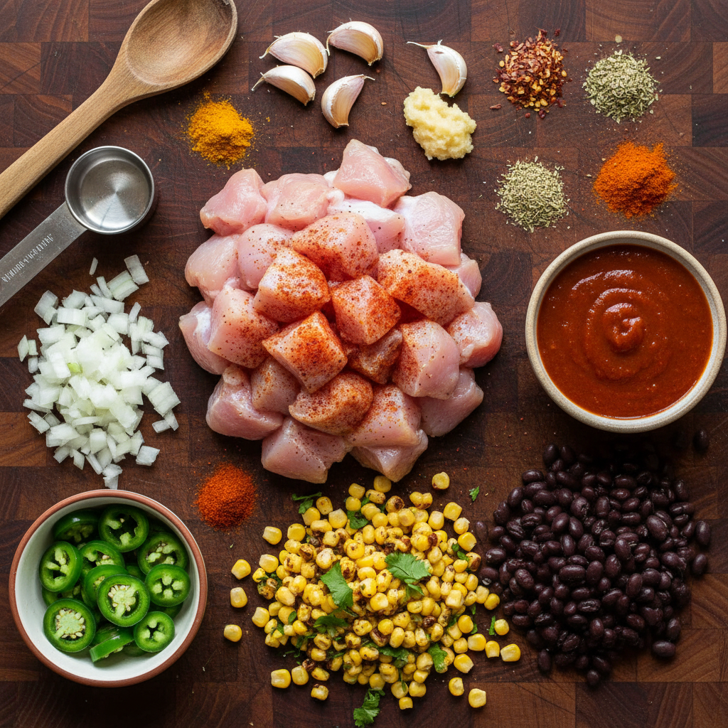 Ingredients for Chicken Enchilada Soup
