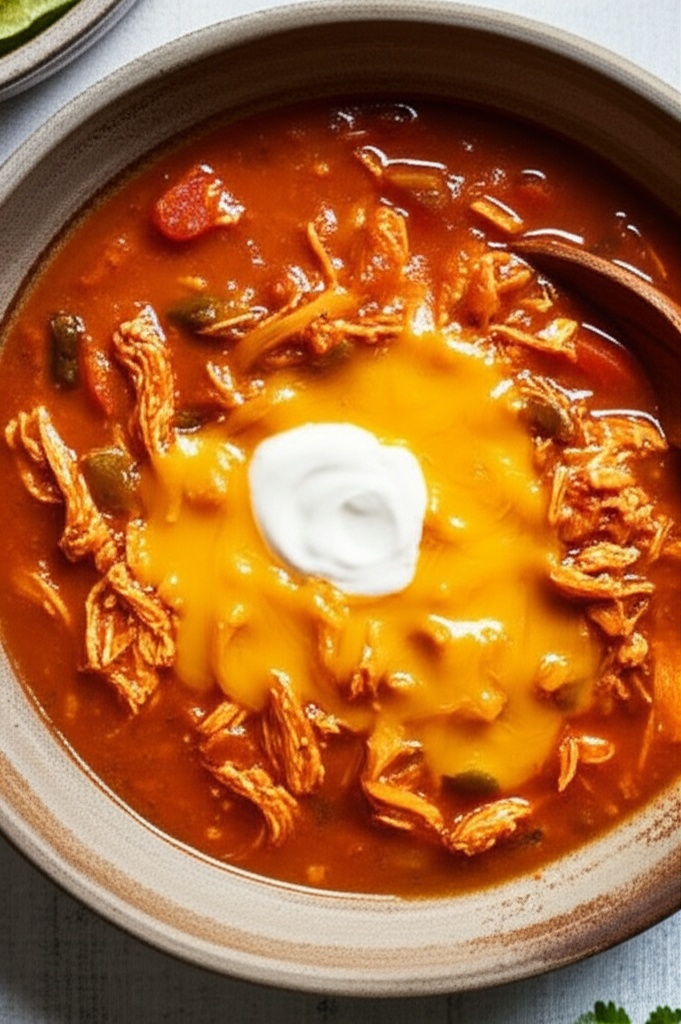 Soup with Chicken Enchiladas