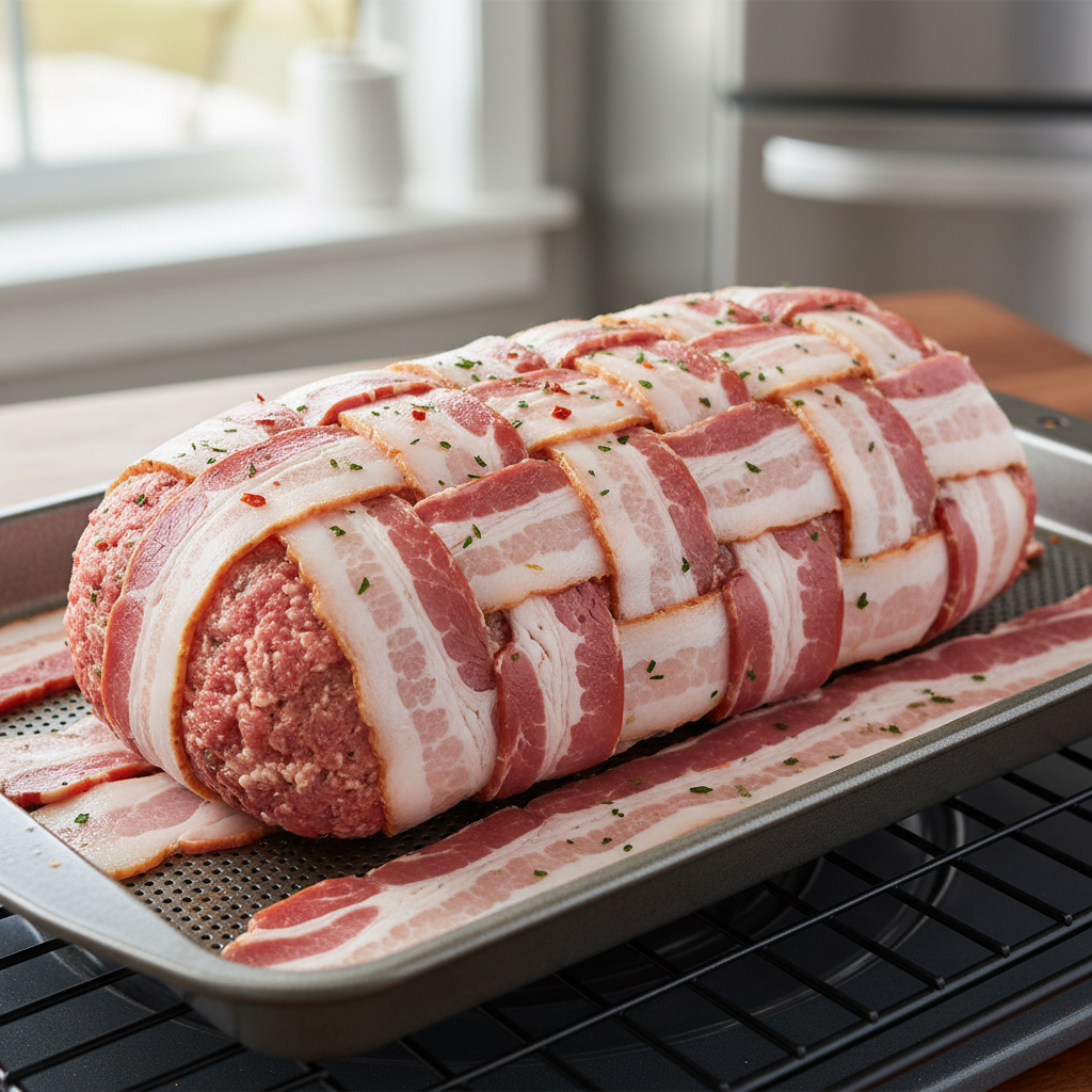 The Pioneer Woman cooking meatloaf in bright kitchen