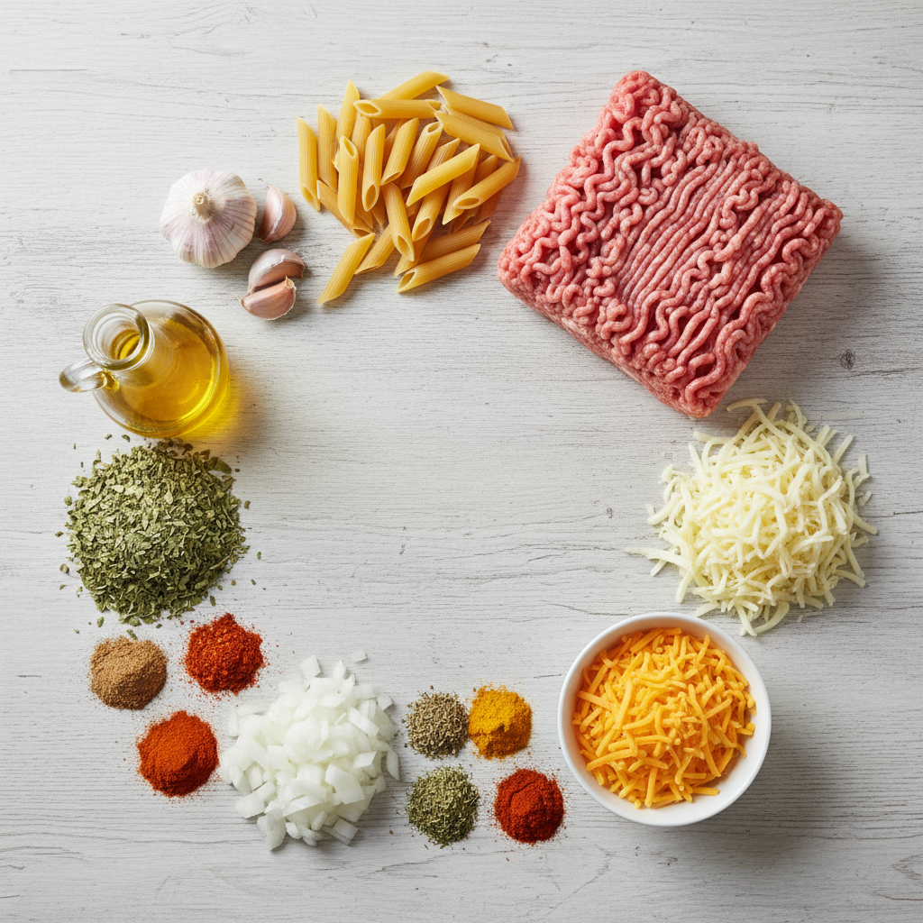 Ingredients for Ground Turkey Pasta