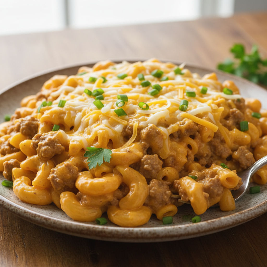 Hamburger Helper Sauce Mixture on Stove