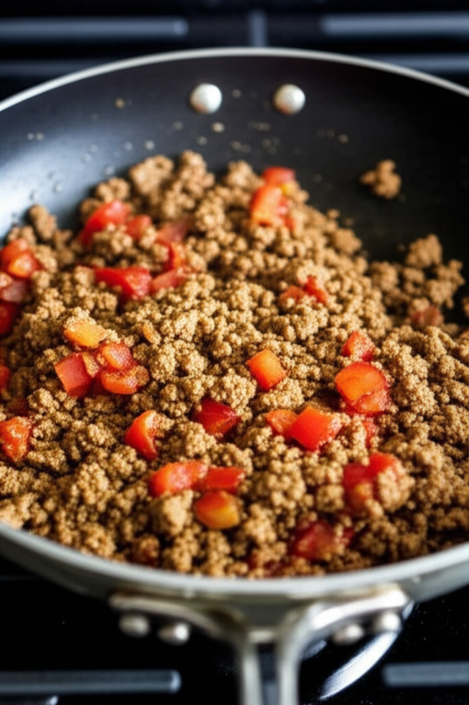 Taco meat cooking preparation