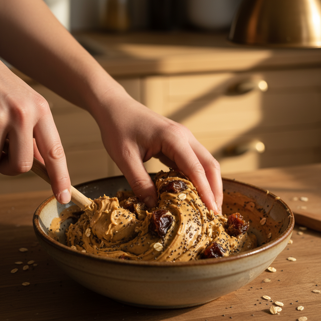 Mixing ingredients for energy balls