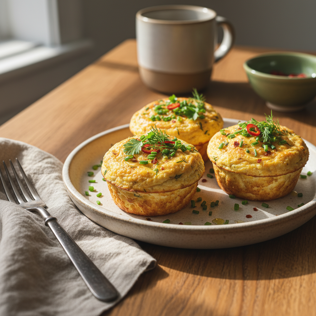 Serving cottage cheese egg muffins