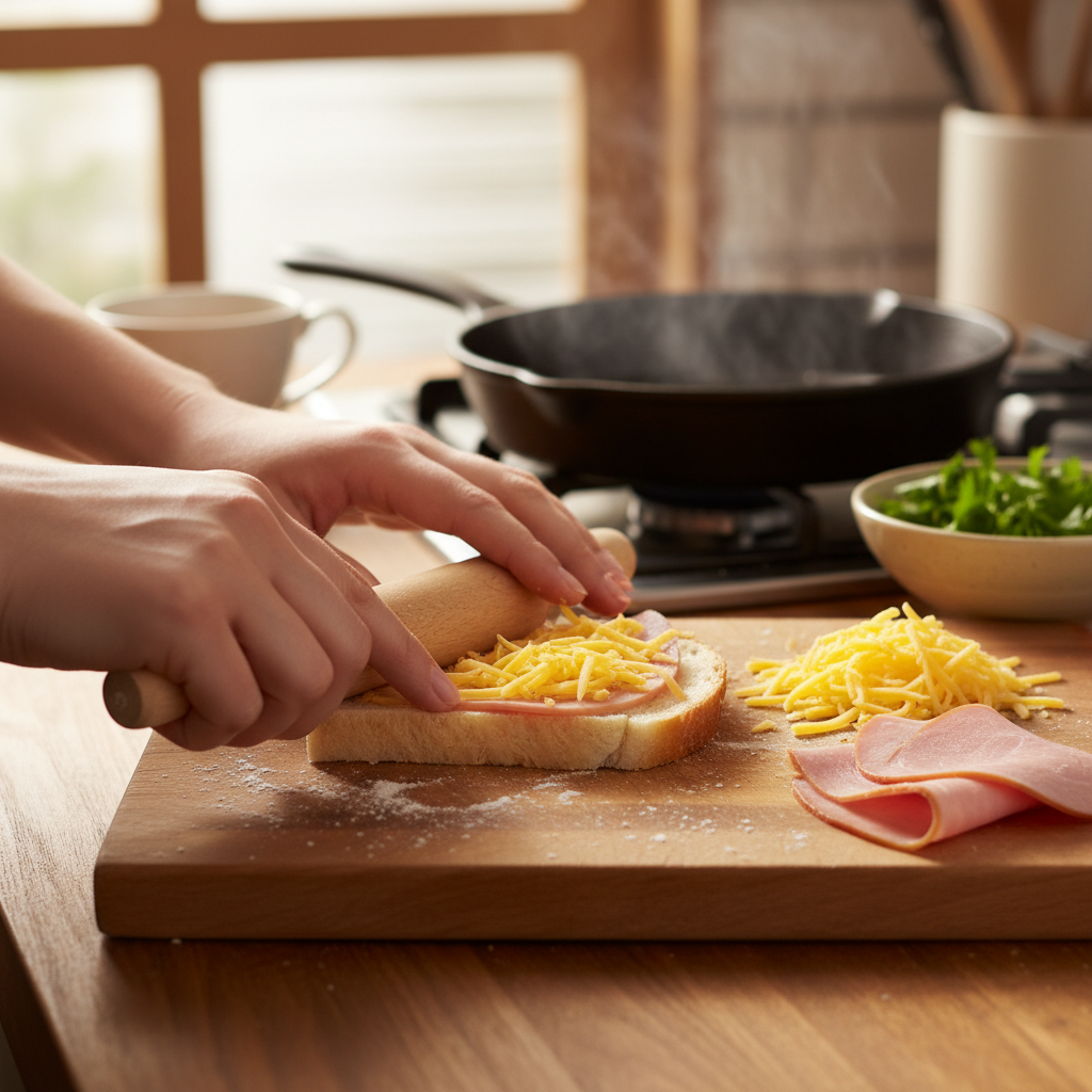 Grilled Cheese Roll Ups Rolled with Cheese and Ham