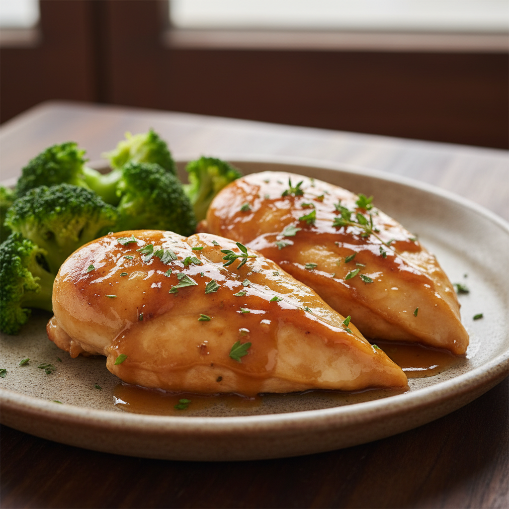 Leftover honey garlic chicken in container ready for storage