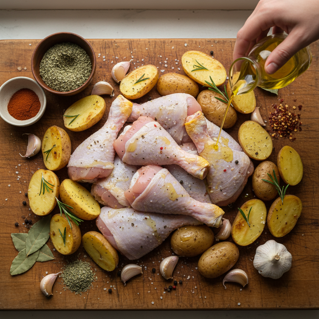 Ingredients for garlic butter chicken bites