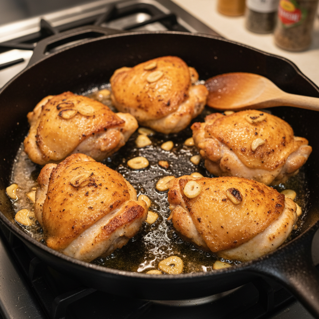 Sticky honey garlic chicken with rice