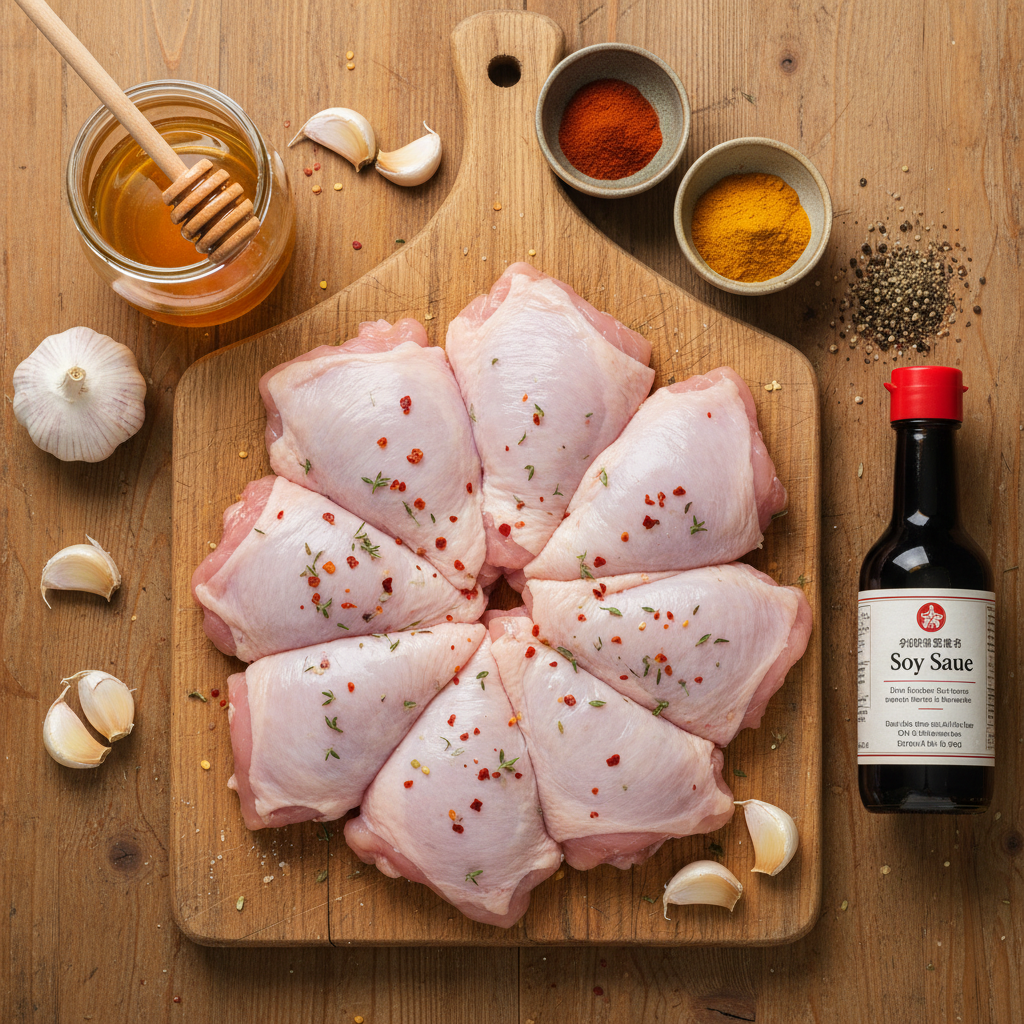 Ingredients for honey garlic chicken