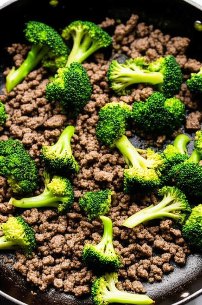 Ground Beef and Broccoli cooked dish