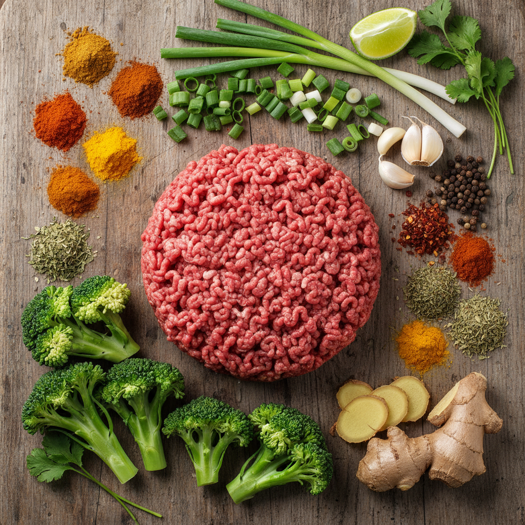 Ingredients for Sticky Mongolian Meatballs
